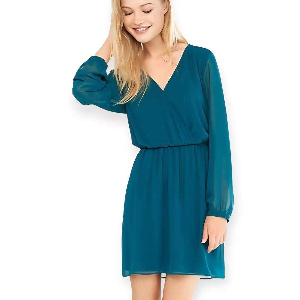 Express Teal Long Sleeve Dress